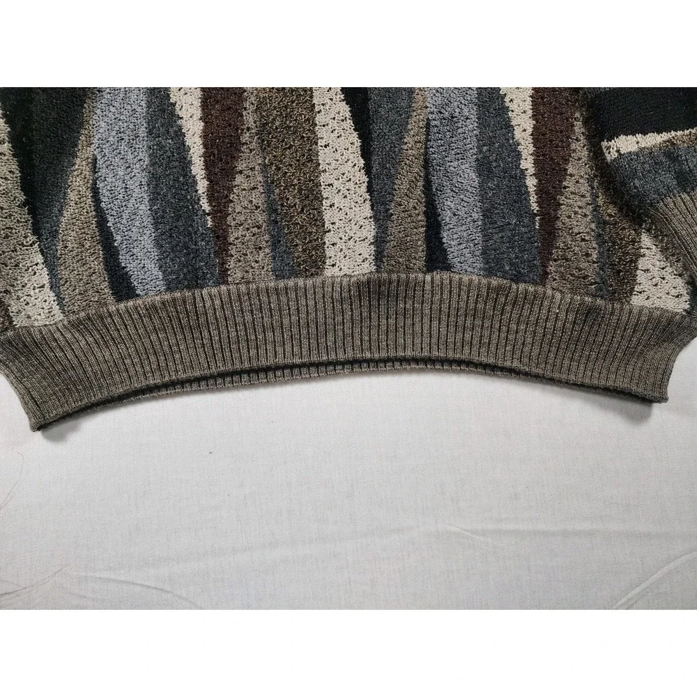 Baracuta Mens XXL Merino Wool Sweater‎ Abstract Grandpacore Crosby Coogi Style